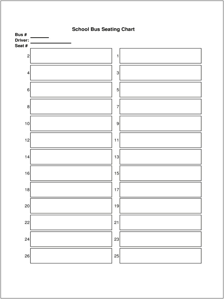 Round Table Seating Chart Template Word