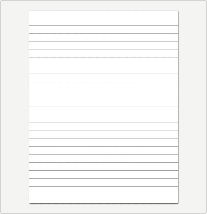 Ruled Paper Template For Word 2007