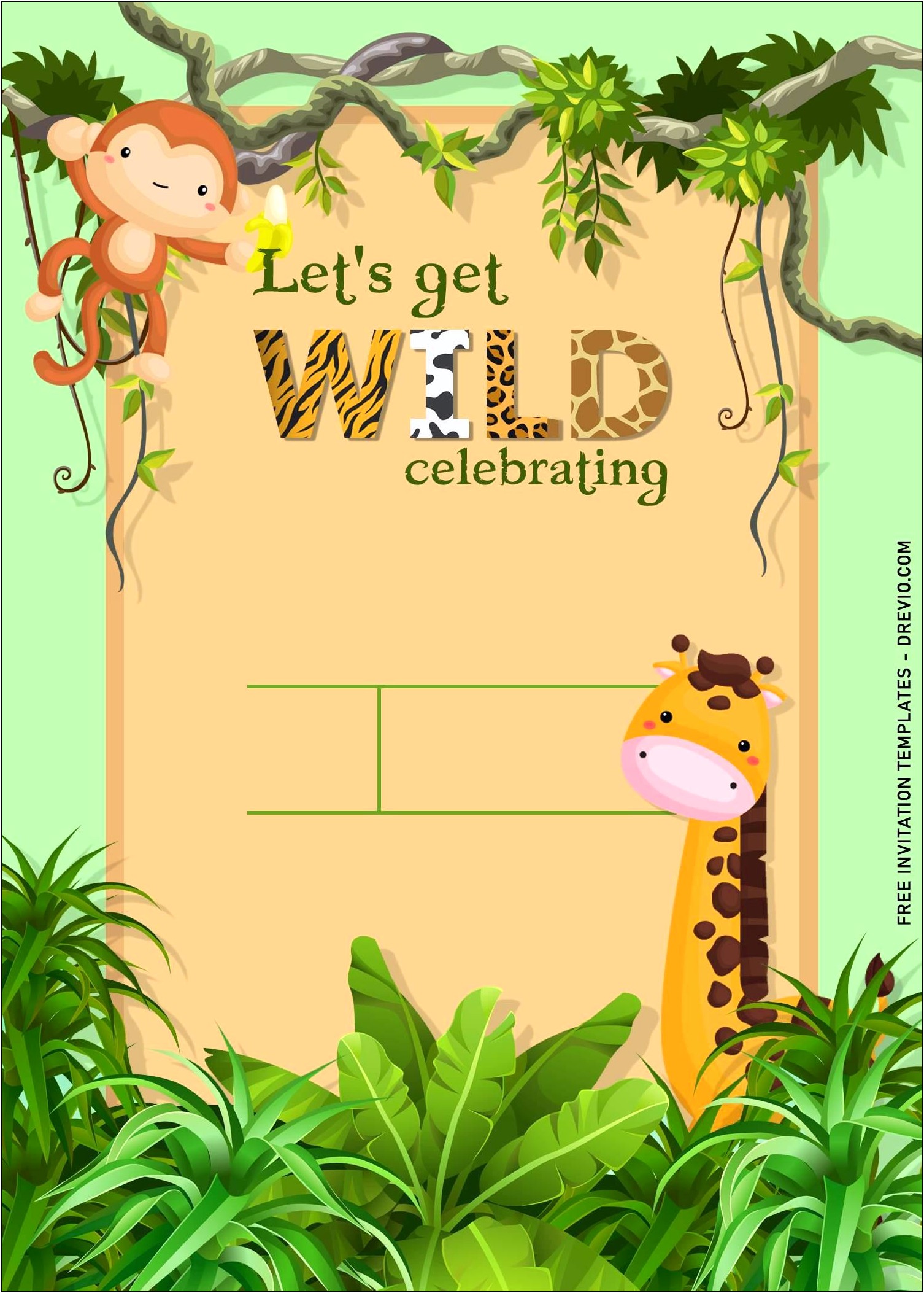 Safari Party Invitation Template Free Download