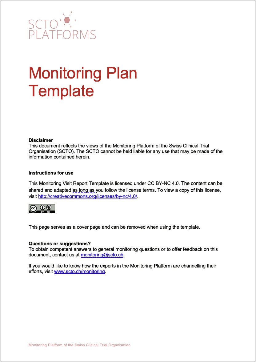 Safety Management Plan Template Clinical Trial