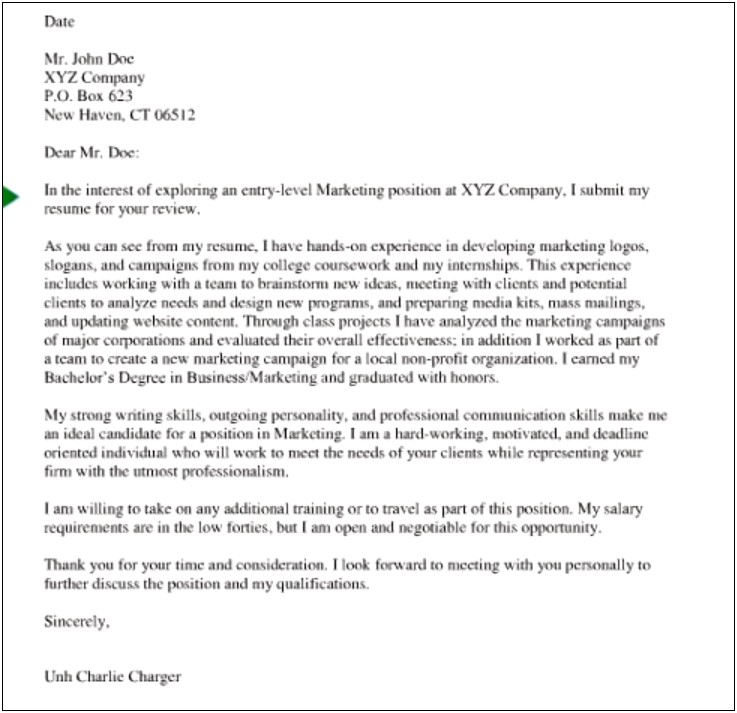 Salary Requirement In Cover Letter Template