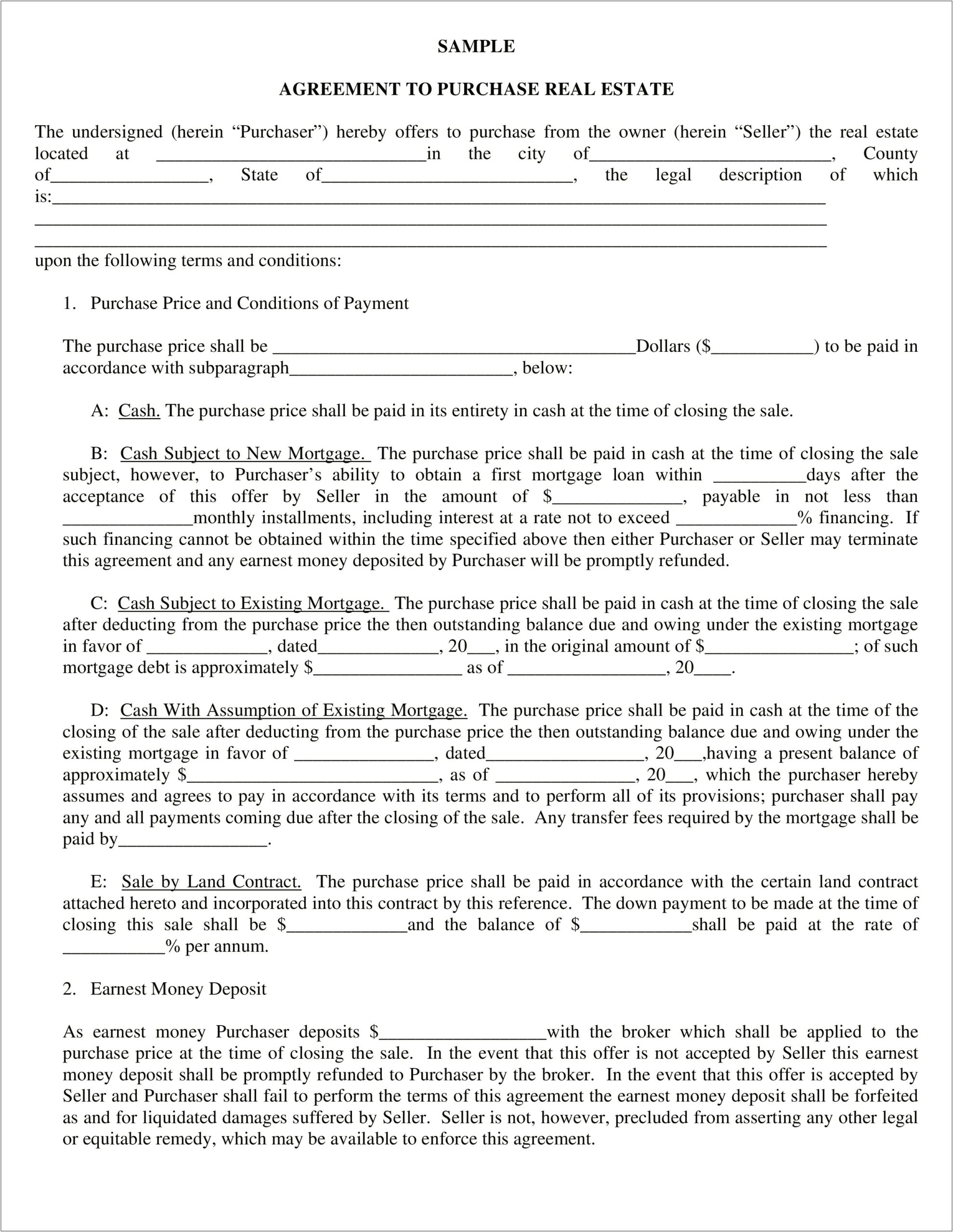 Sales Contract With Installment Agreement Plan Template