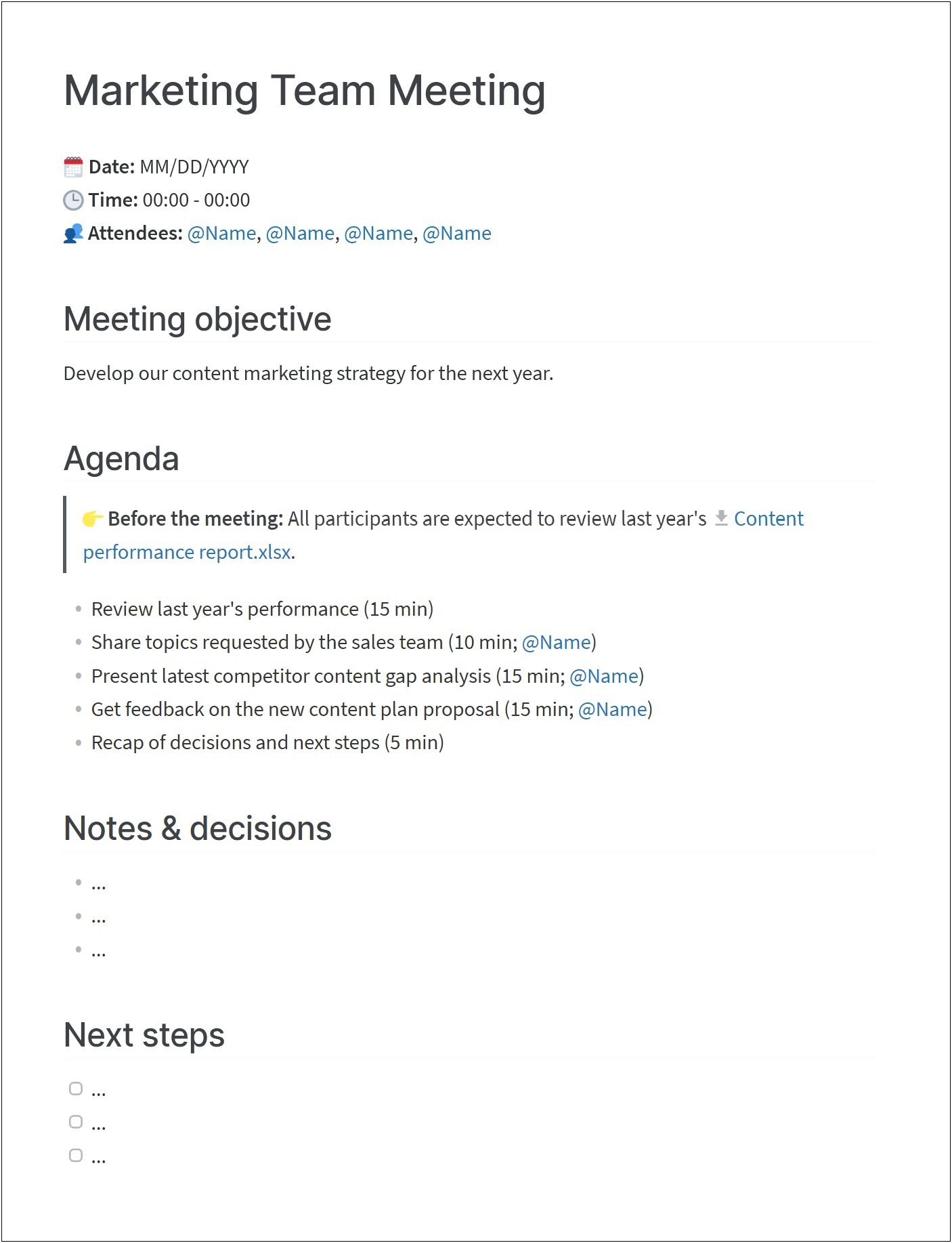 Sales Meeting Proposal Agenda Template Letter