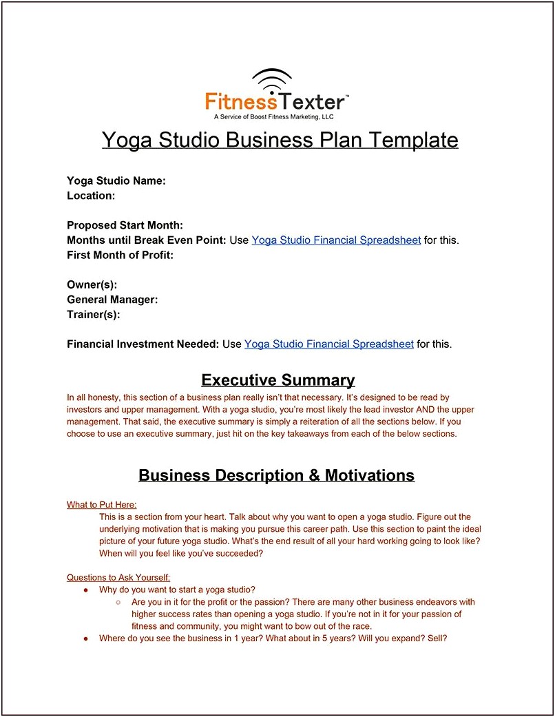 Sample Corporate Training Business Plan Template