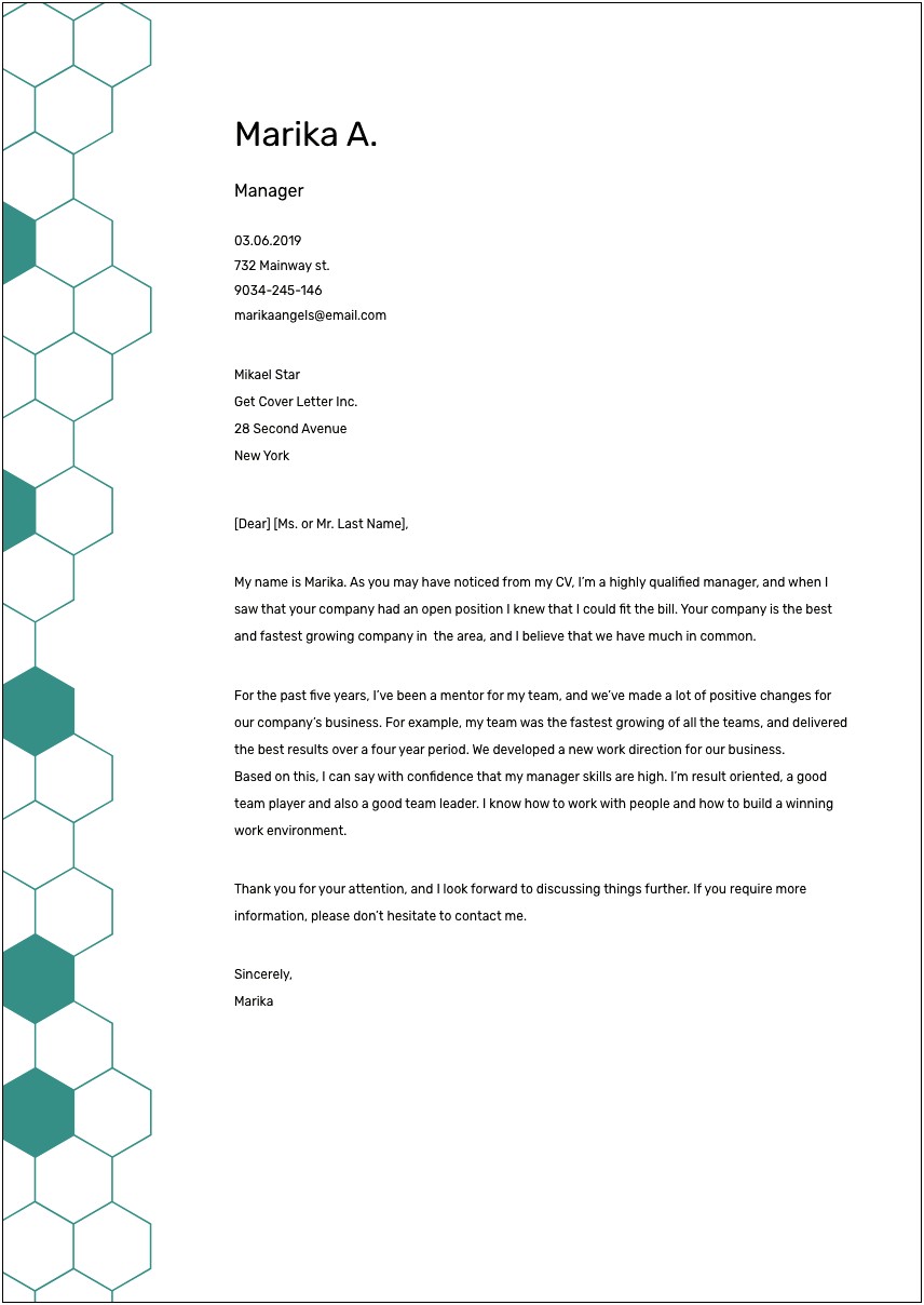 Sample Cover Letter Template For Teachers