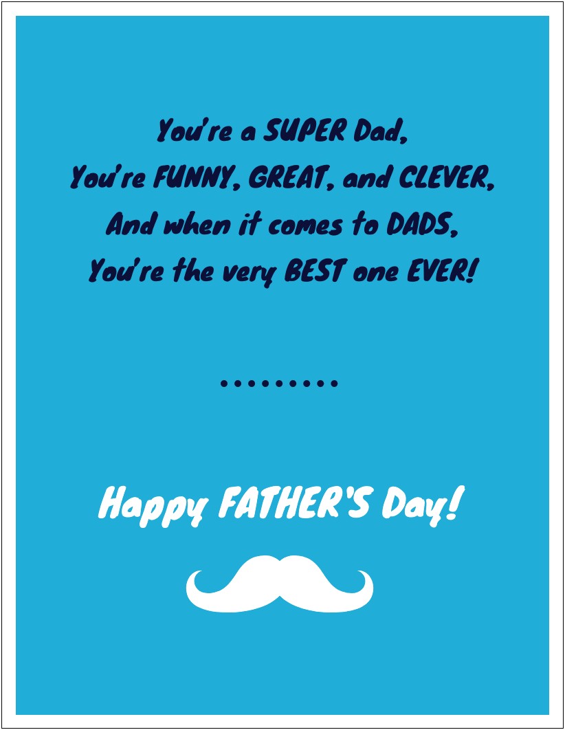 Sample Fathers Day Card Word Template