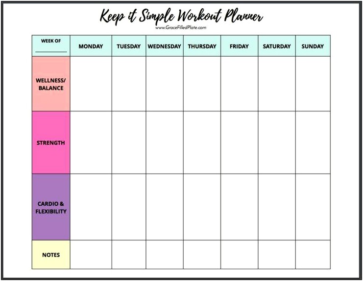 Sample Fitness Plan Template For Beginners