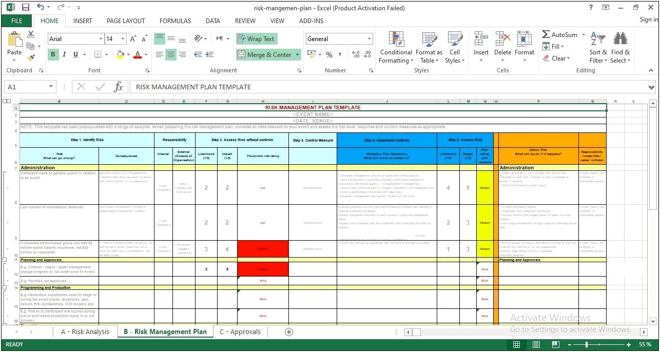 Sample It Risk Management Plan Template