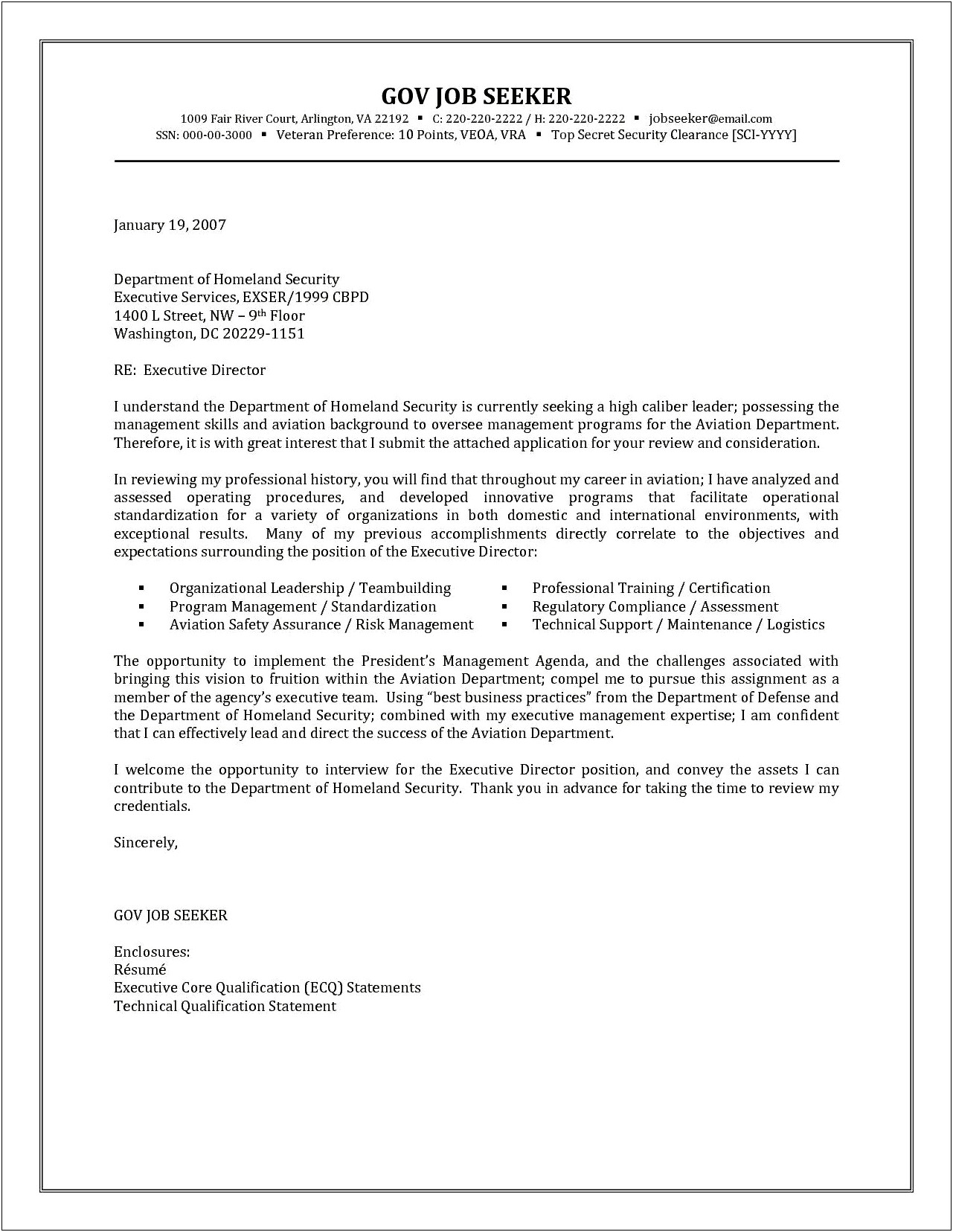 Sample Letter To Government Official Template