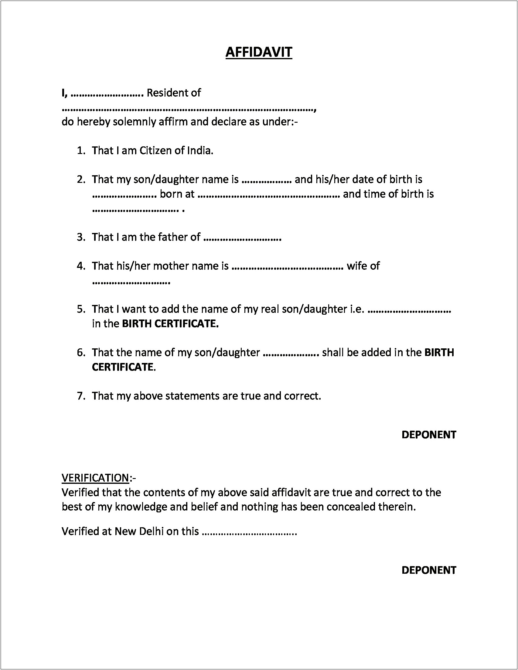 Sample Notary Letter Template For Birth Certificate