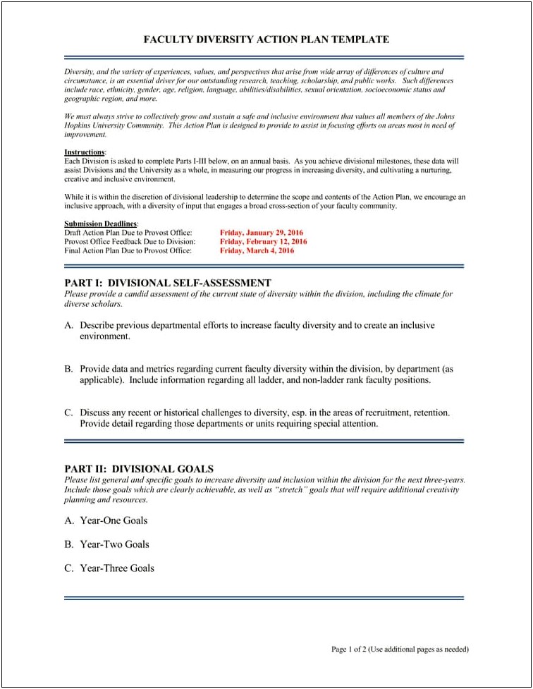 Sample Of Directors Orientation Action Plan Template