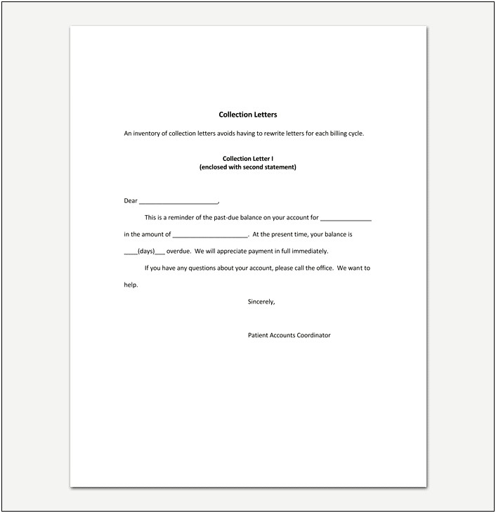 Sample Statement Of Account Letter Template