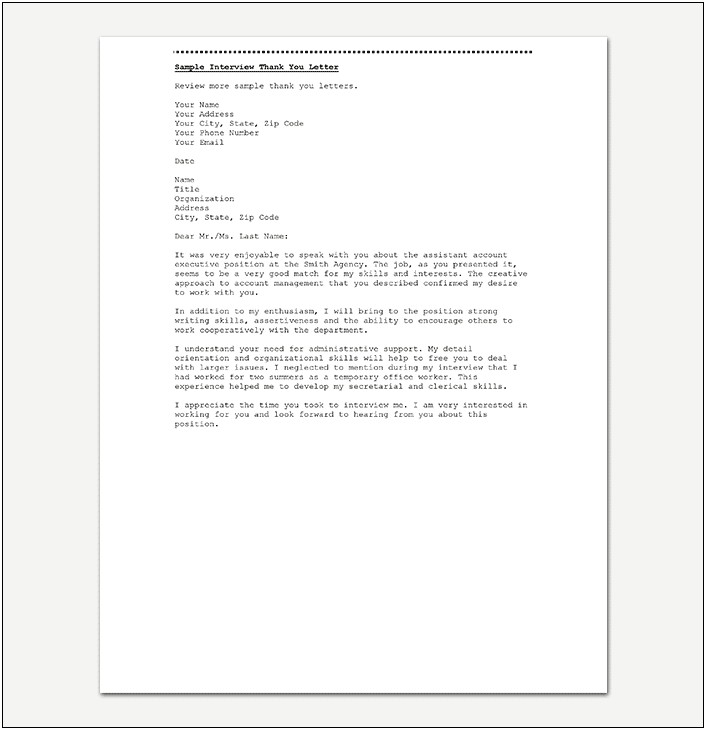 Sample Template For A Business Letter