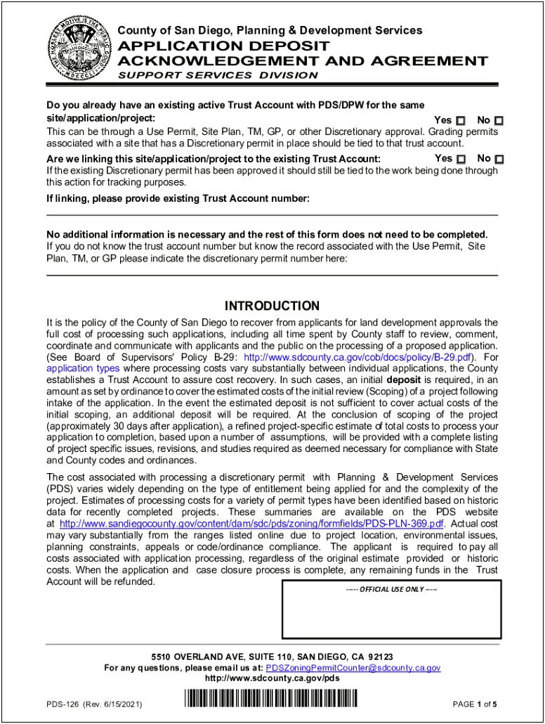 San Diego County Plot Plan Template