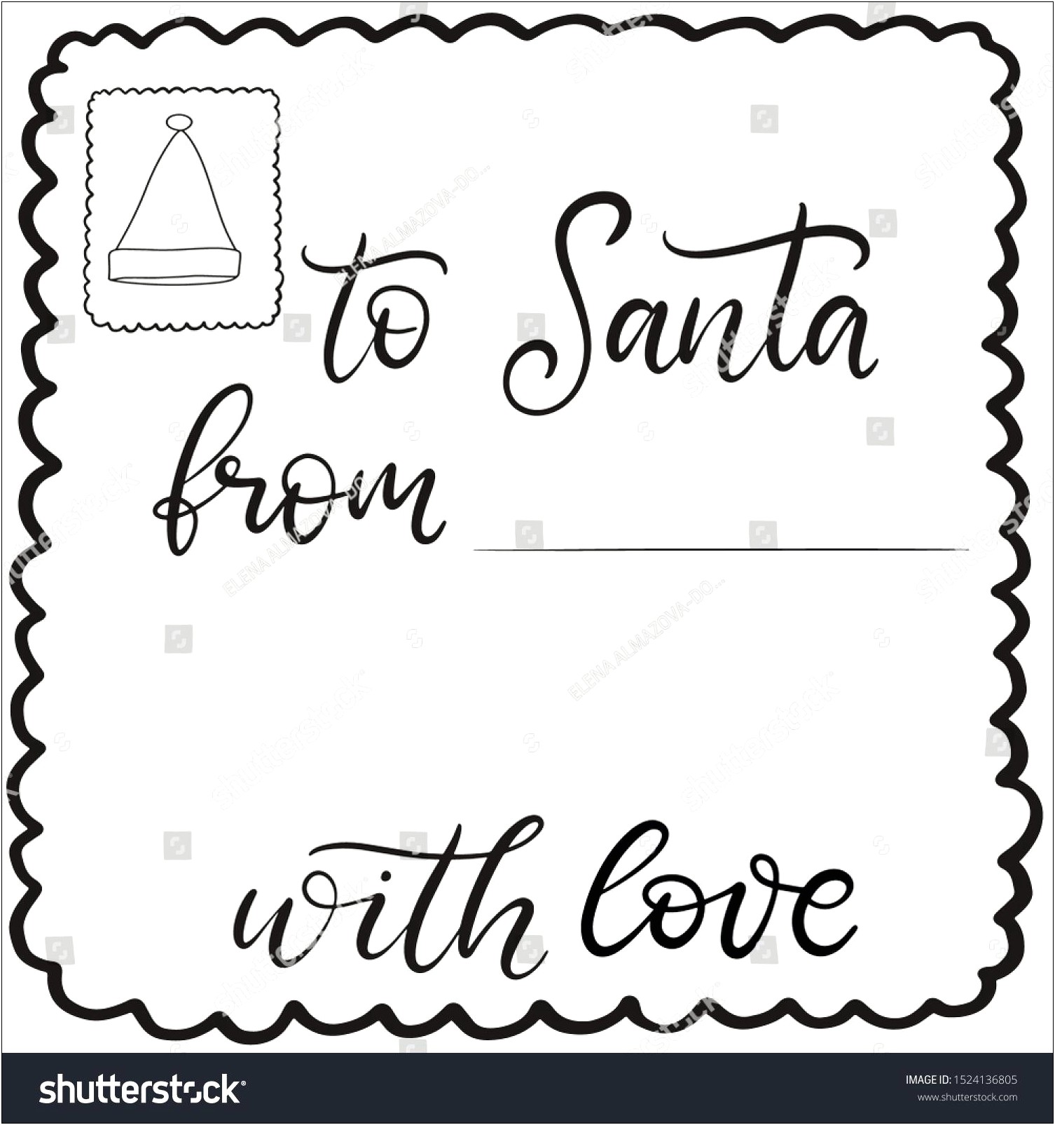 Santa Claus Letter Template Black And White