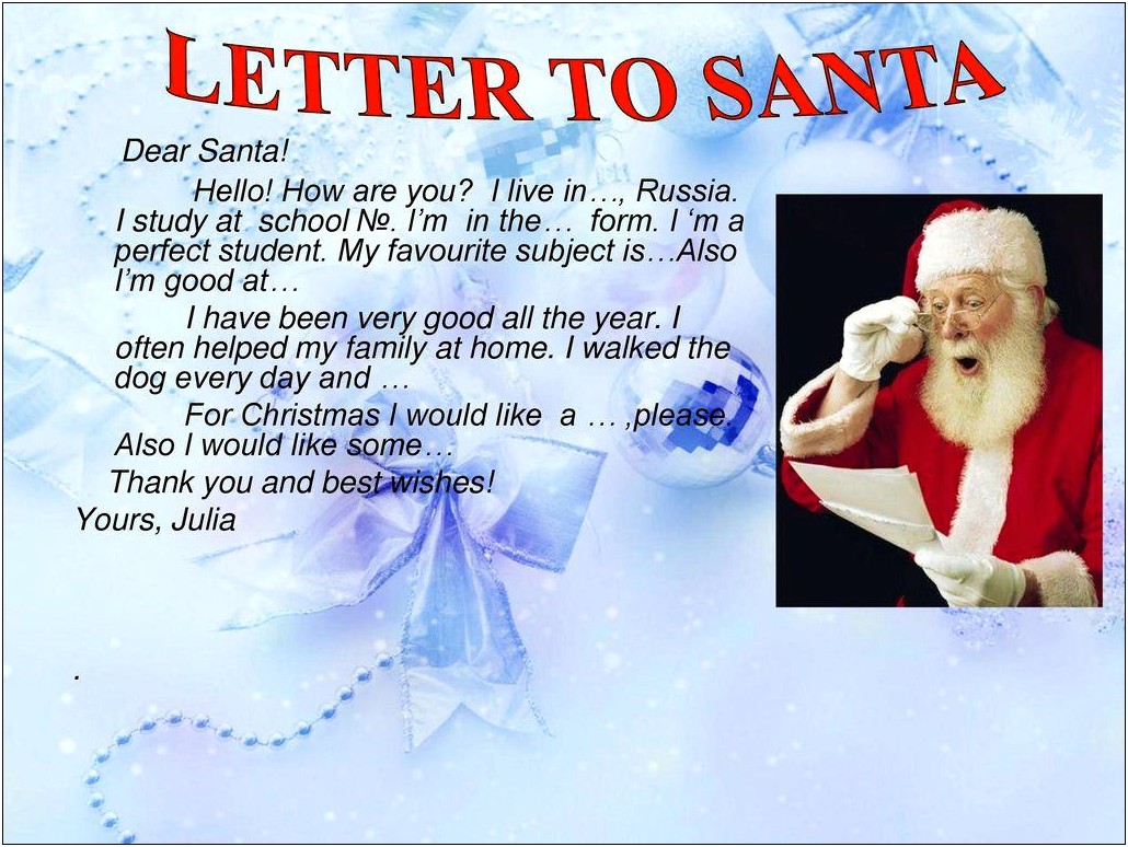 Santa Claus Thank You Letter Template