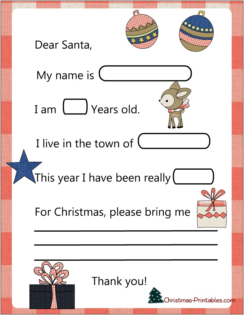 Santa Letter Template For Older Kids