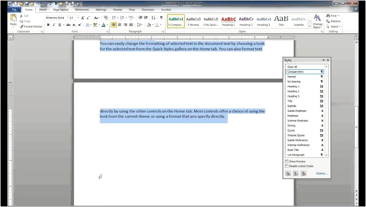 Saving A Microsoft Word Header To Templates