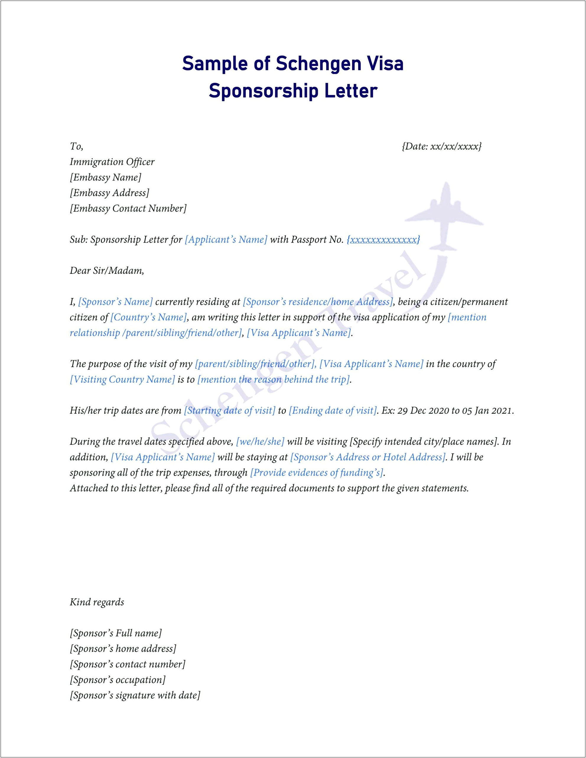 Schengen Business Visa Invitation Letter Template