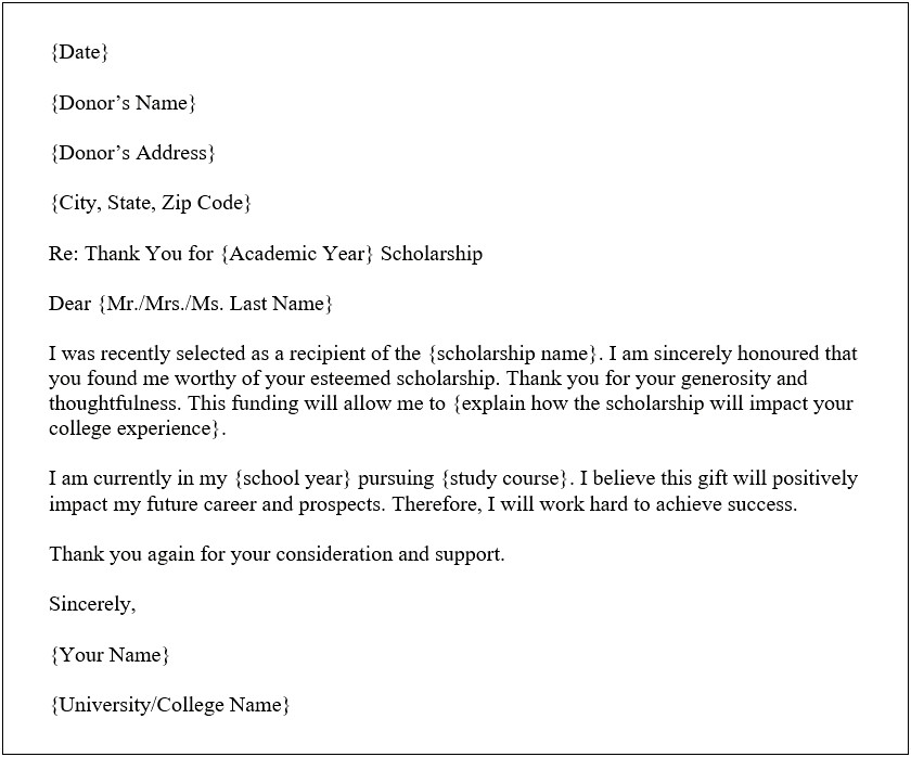 Scholarship Acceptance Letter Templates For Word