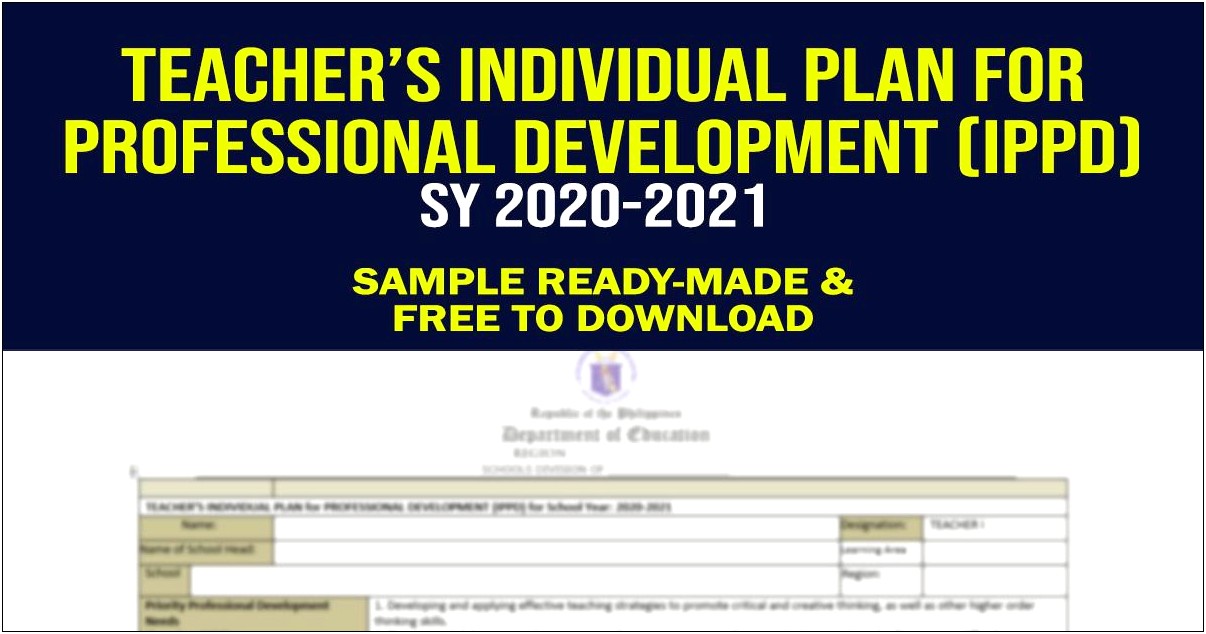 School Improvement Plan Template Deped Philippines