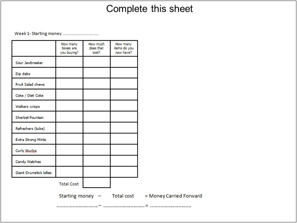 School Tuck Shop Business Plan Template