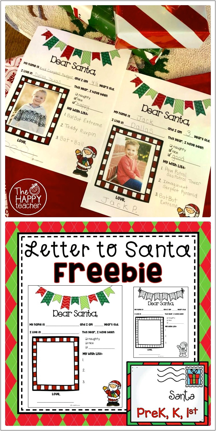 Second Grade Computer Santa Letter Template