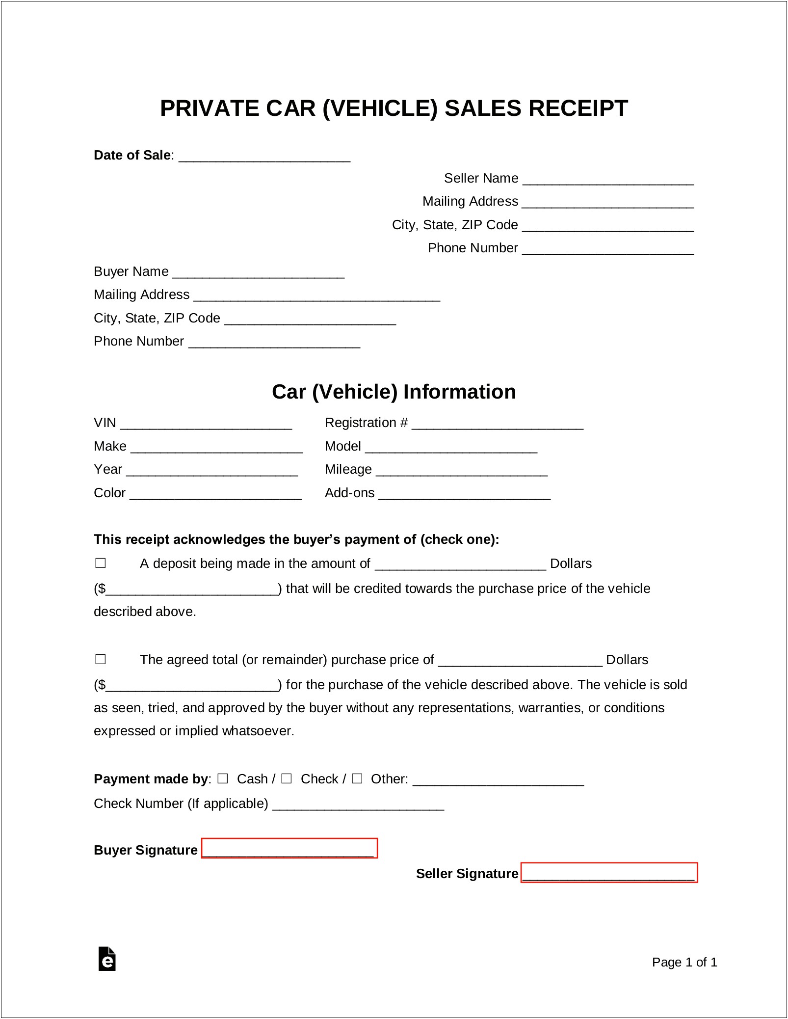 Second Hand Car Sale Letter Template