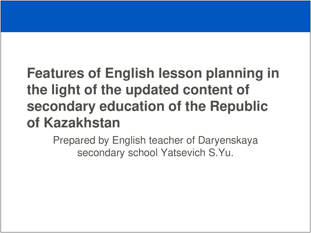 Secondary School Lesson Plan Template Uk