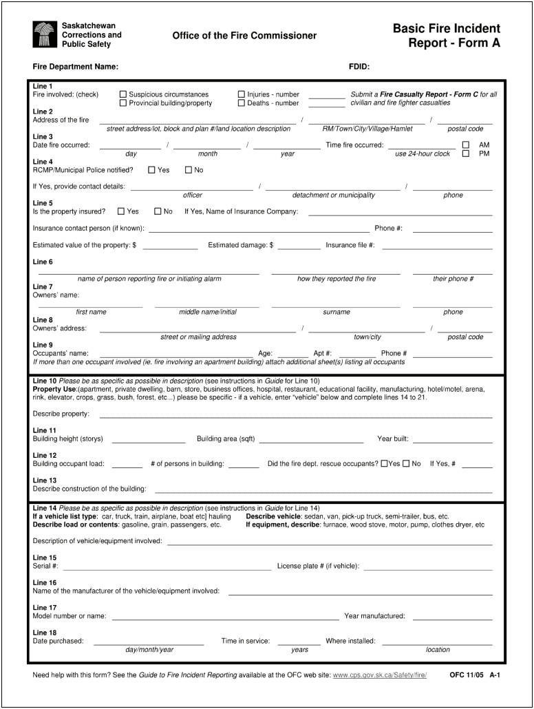 Security Department Incident Report Template Word