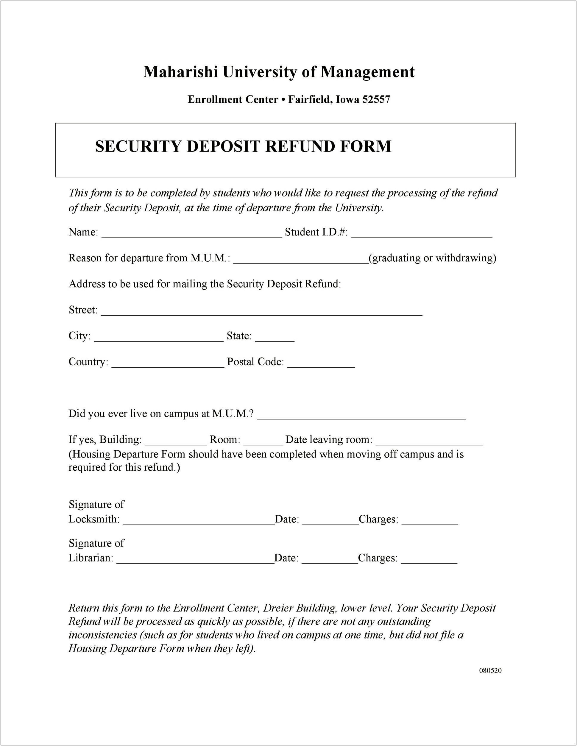 Security Deposit Return Letter Template Wisconsin