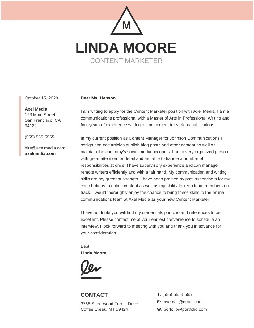 Seeking Employment Letter For Prospect Employers Templates