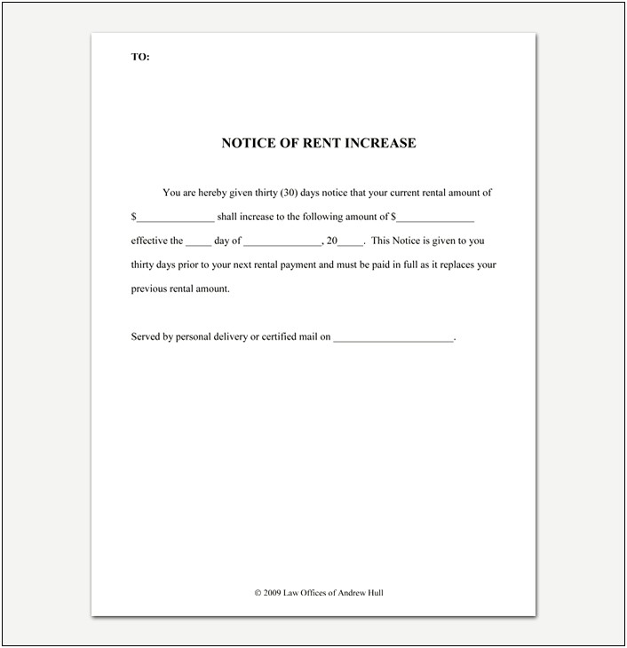 Self Storage Rent Increase Letter Template