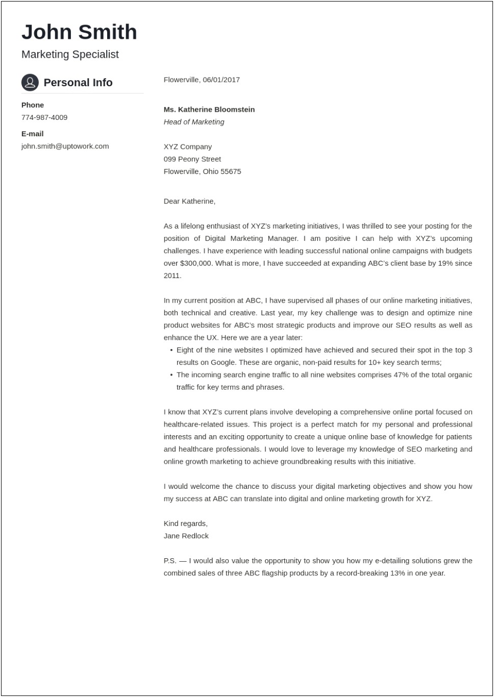 Sending Email For Application Letter Template