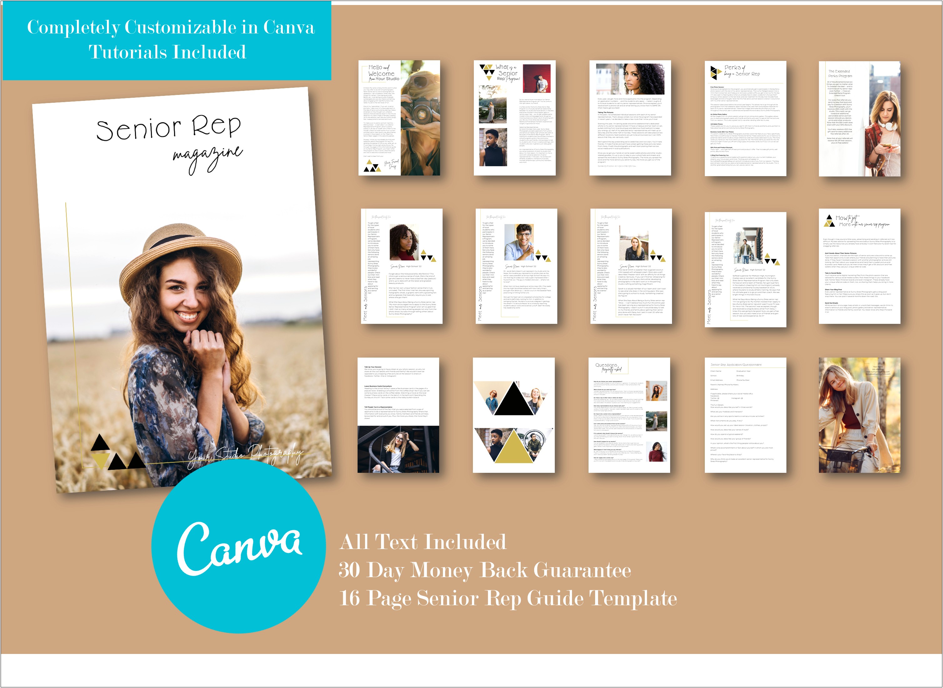 Senior Rep Cards Templates For Photographers