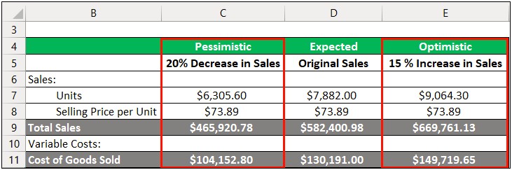 Sensitivity Analysis Template For Business Plan