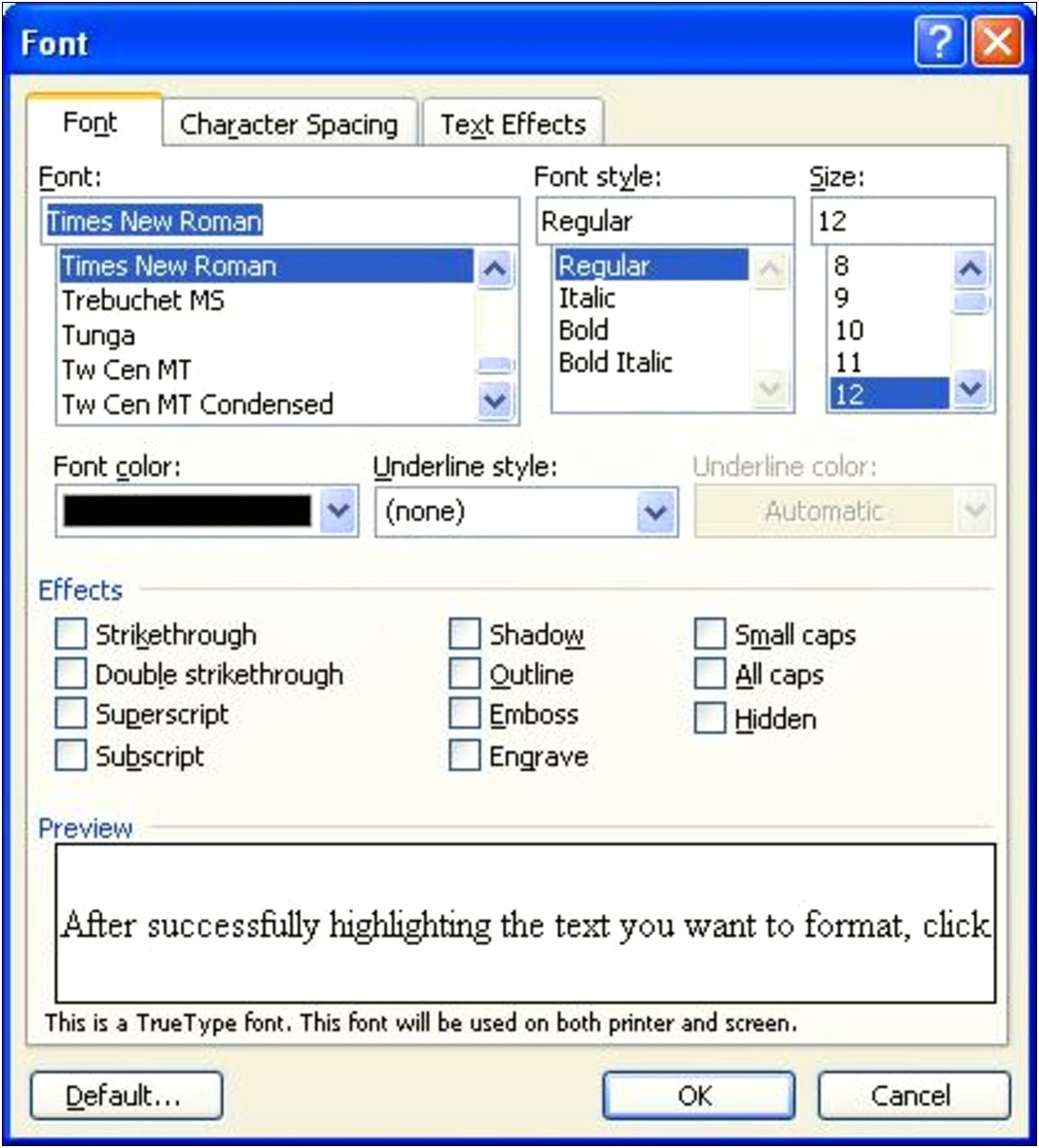 Set Default Font And Paragraph In Word Template