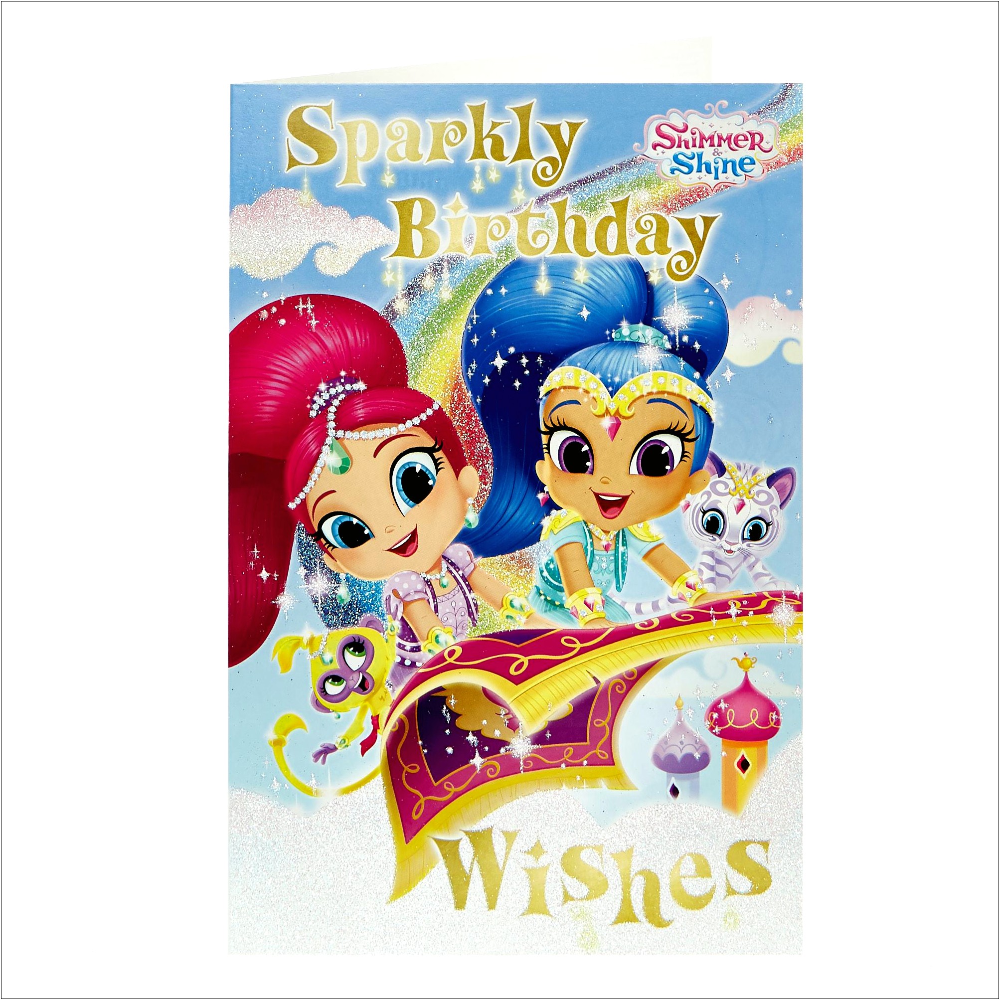 Shimmer And Shine Birthday Card Template