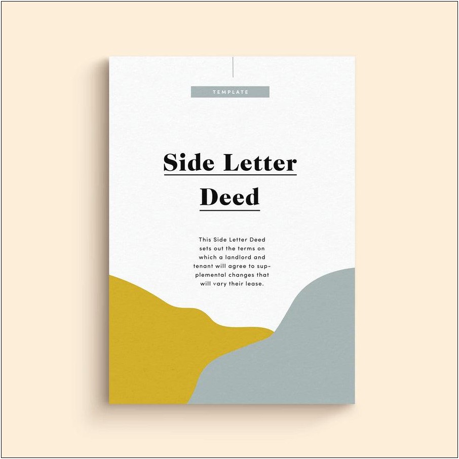 Side Letter To A Contract Template