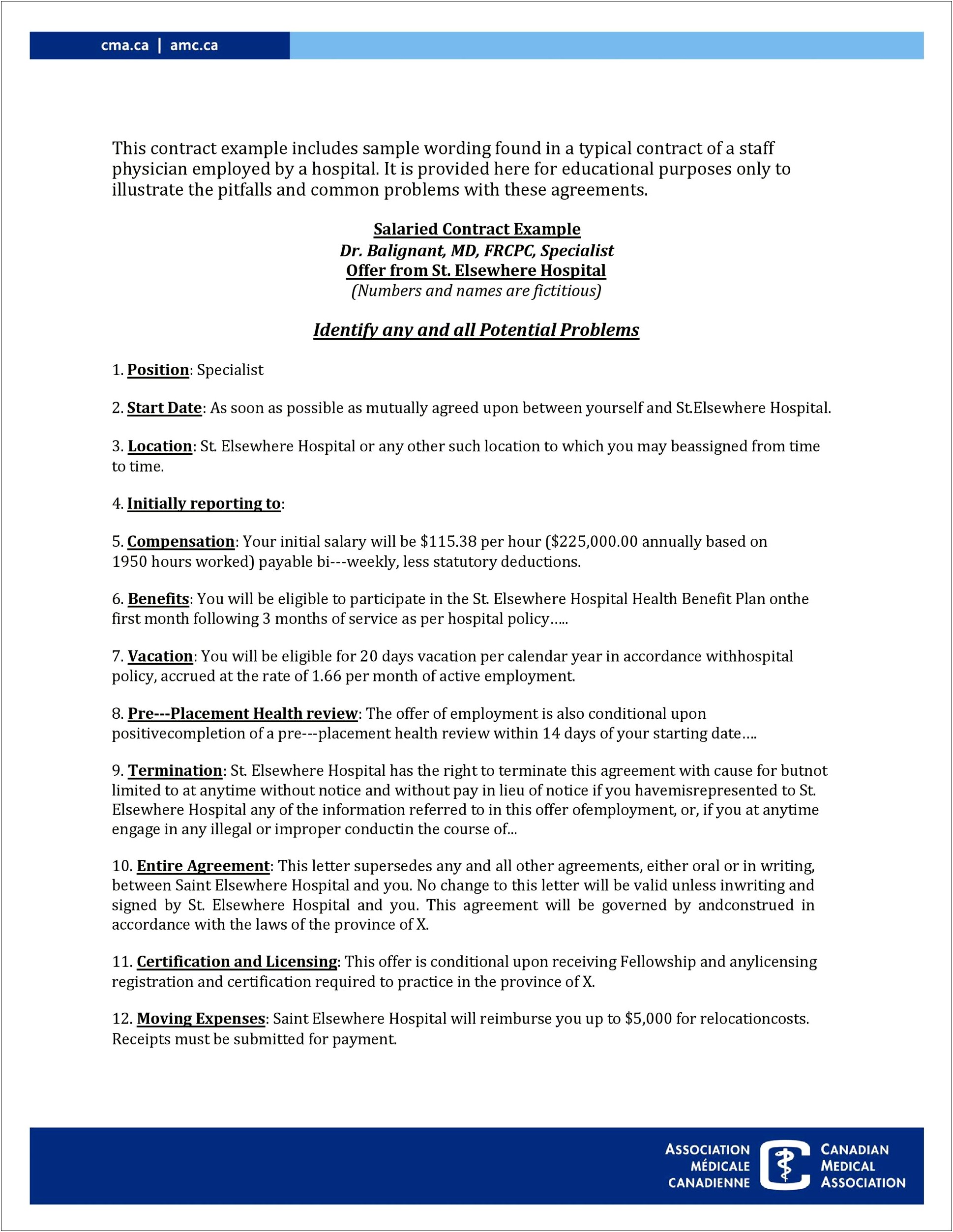 Side Letter To Employment Contract Template