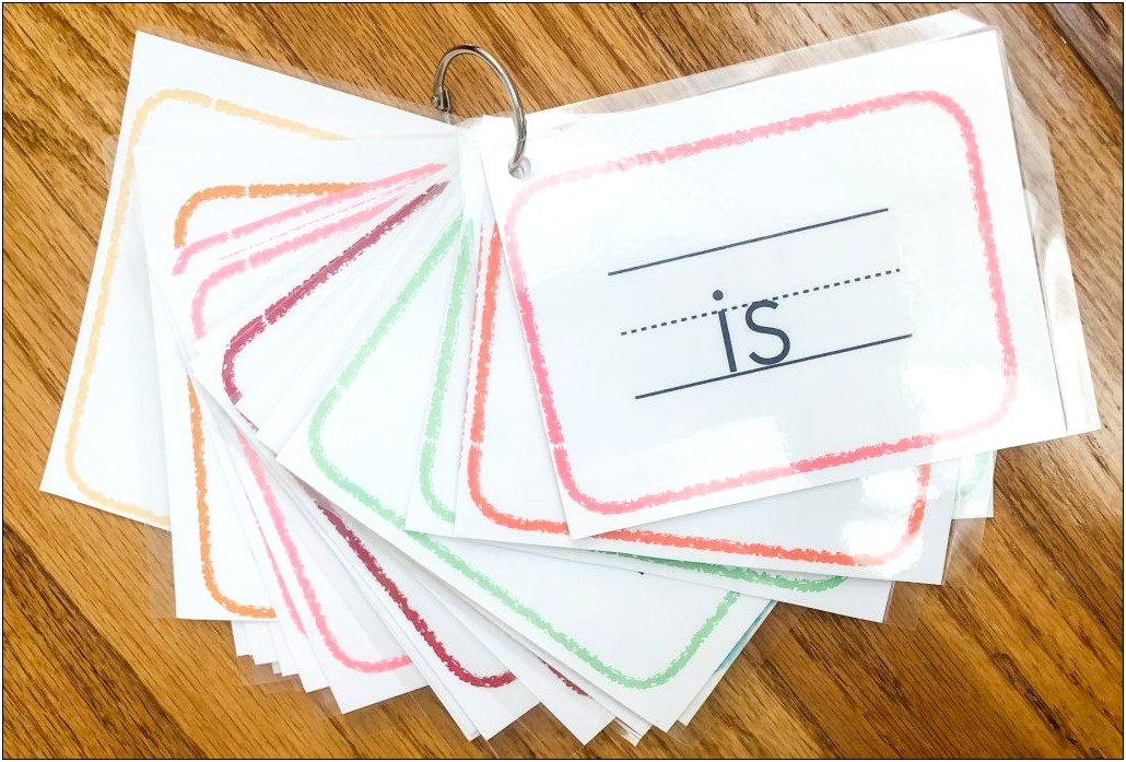 Sight Word Note Card Template Word