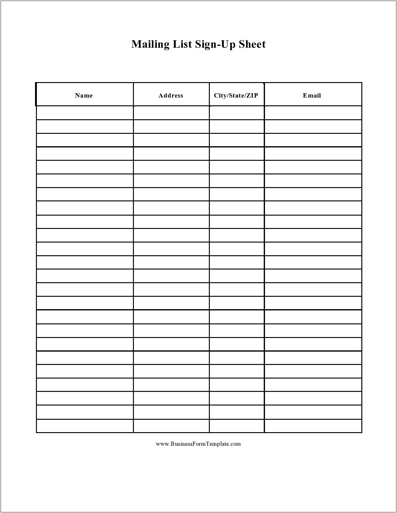 Sign In Sheet Template Word Name Email Phone