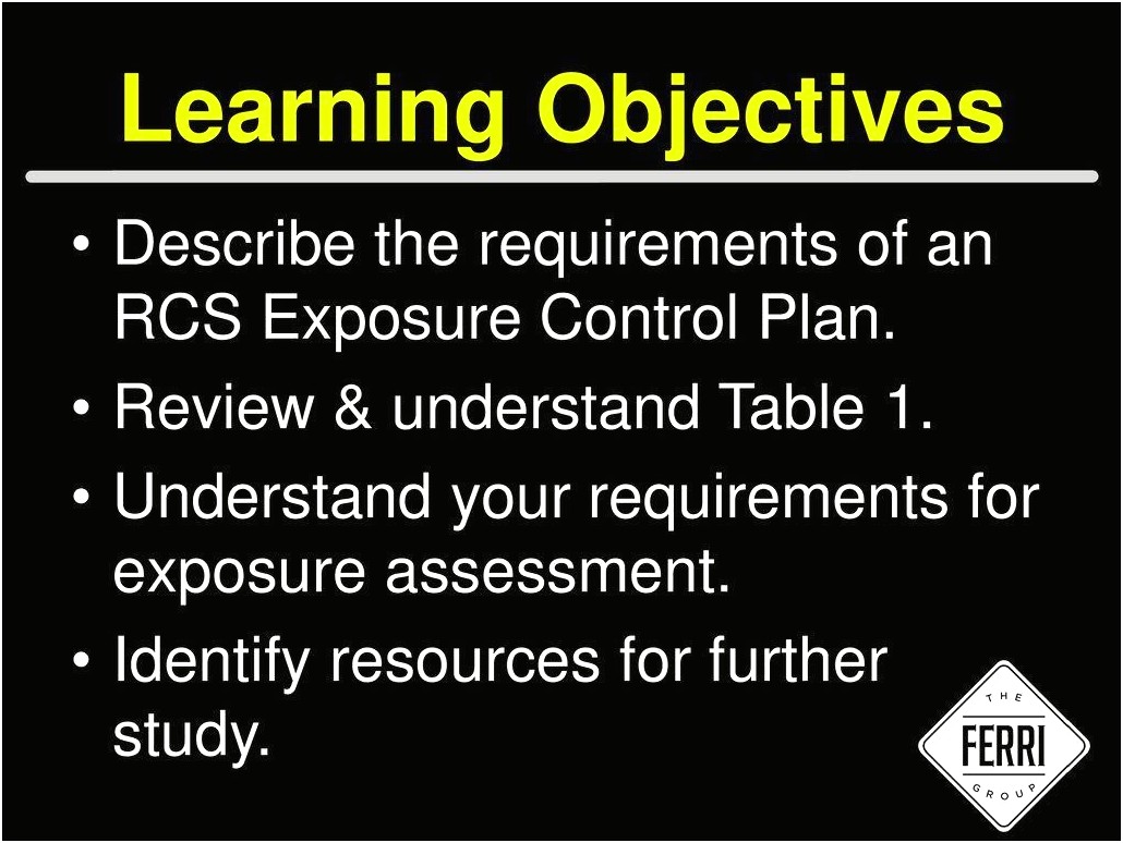 Silica Exposure Control Plan Template 1926.1153