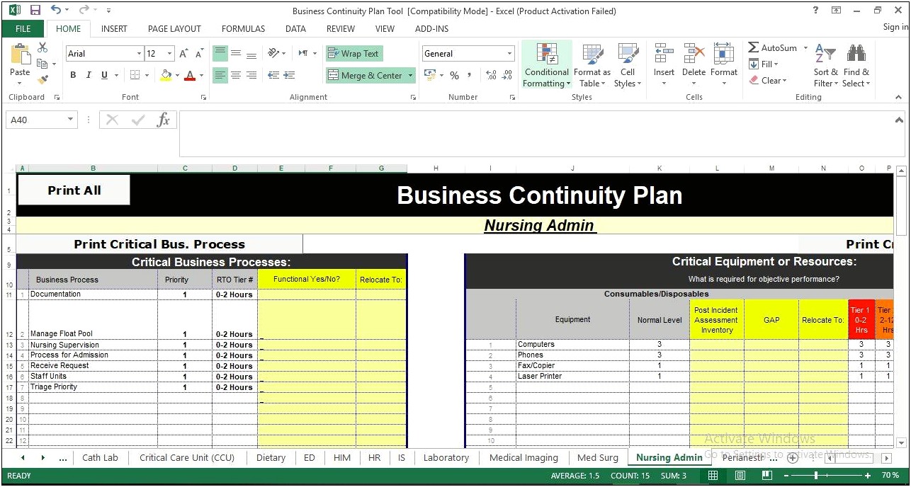 Simple Business Continuity Plan Template Uk