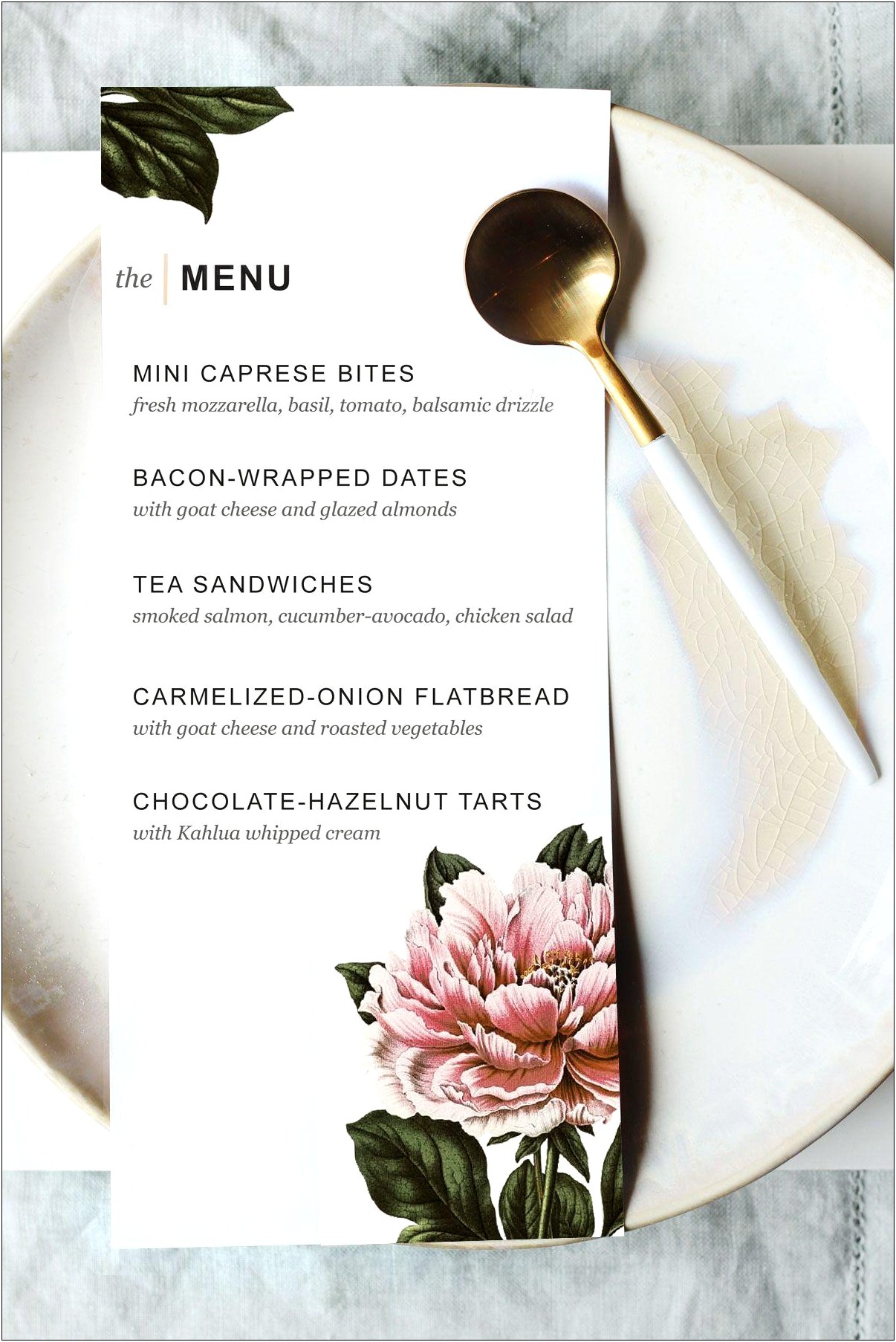 Simple Dinner Party Menu Template Word