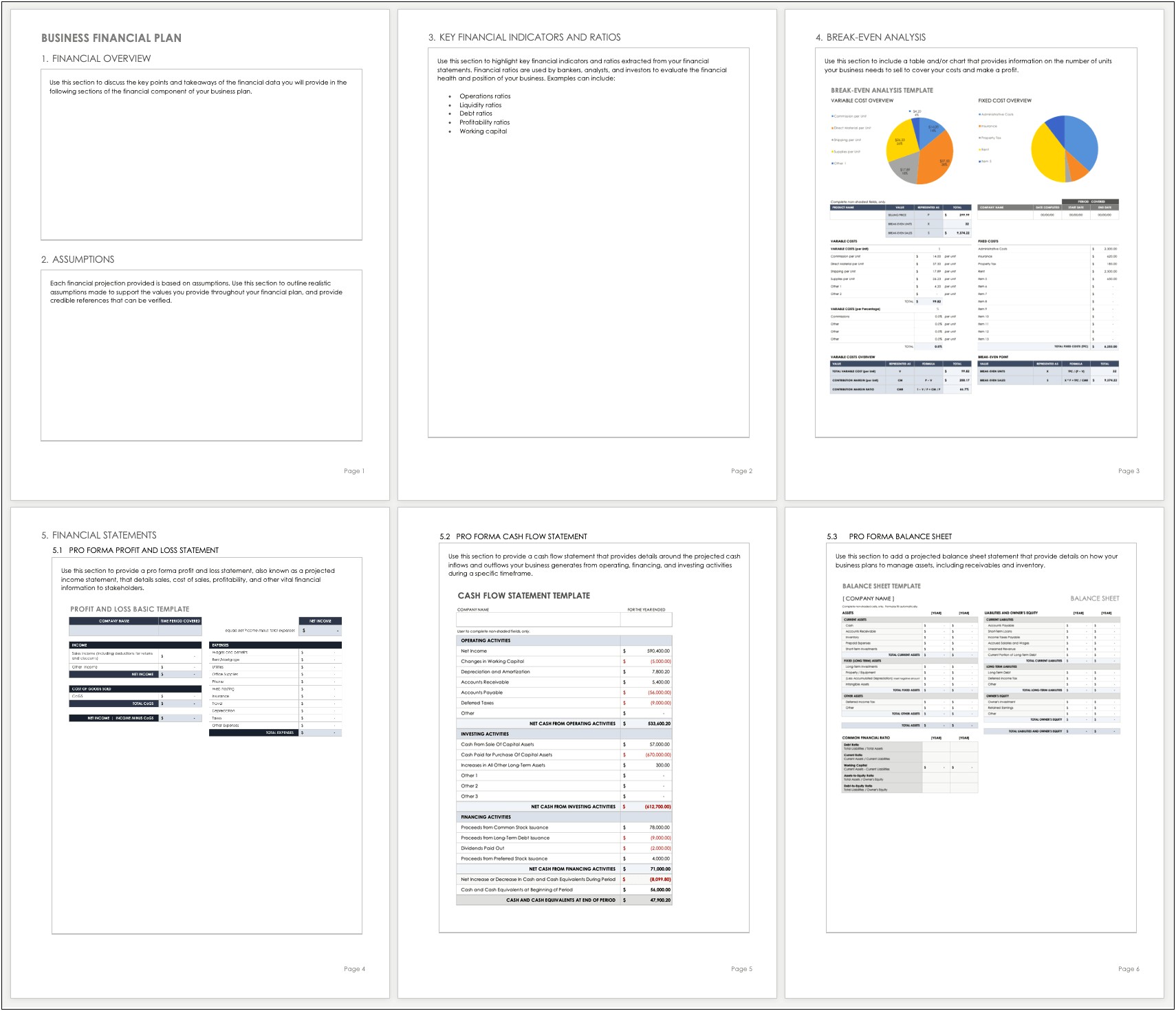 Simple Financial Plan Template For Startups