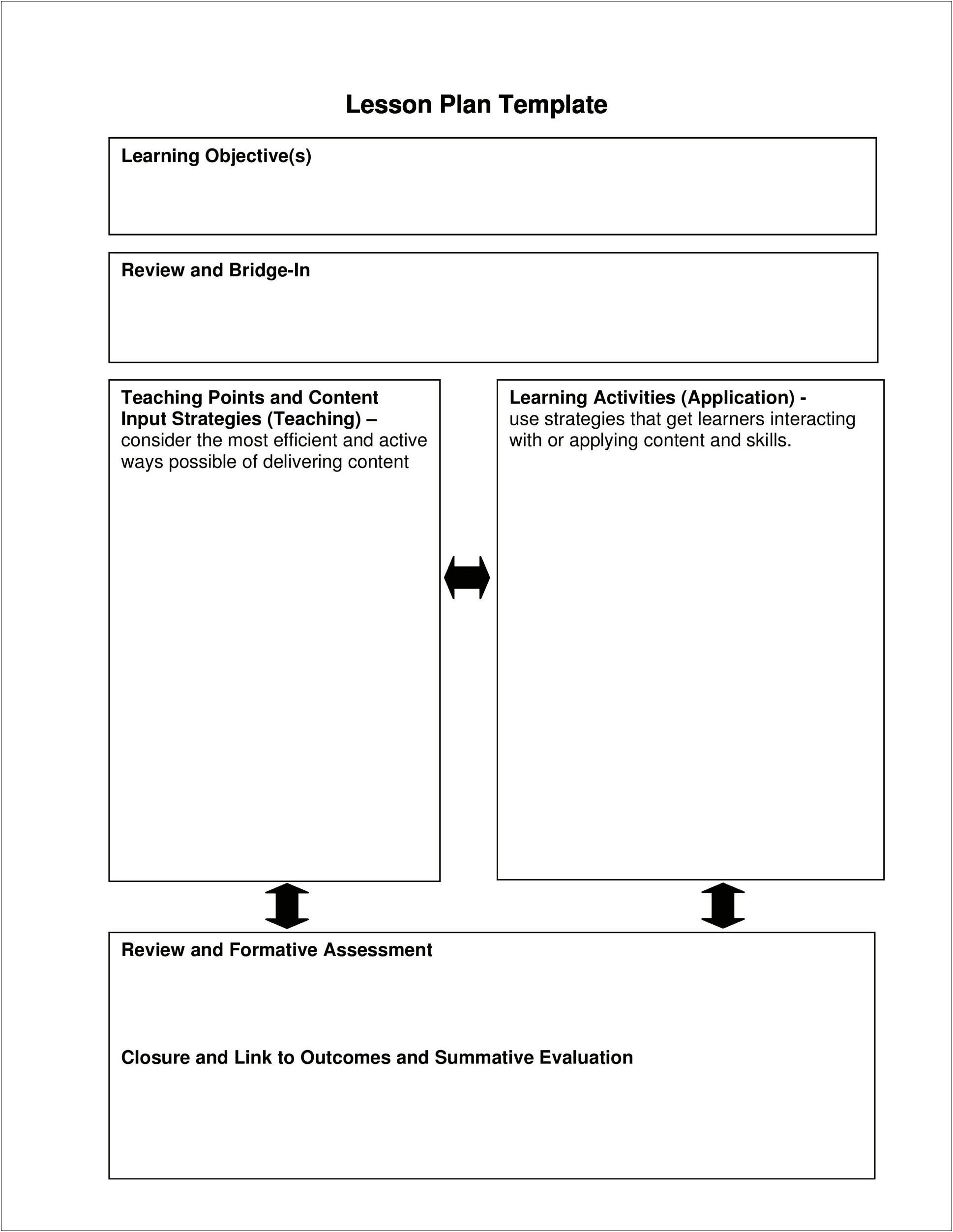 Simple Lesson Plan Template For Students