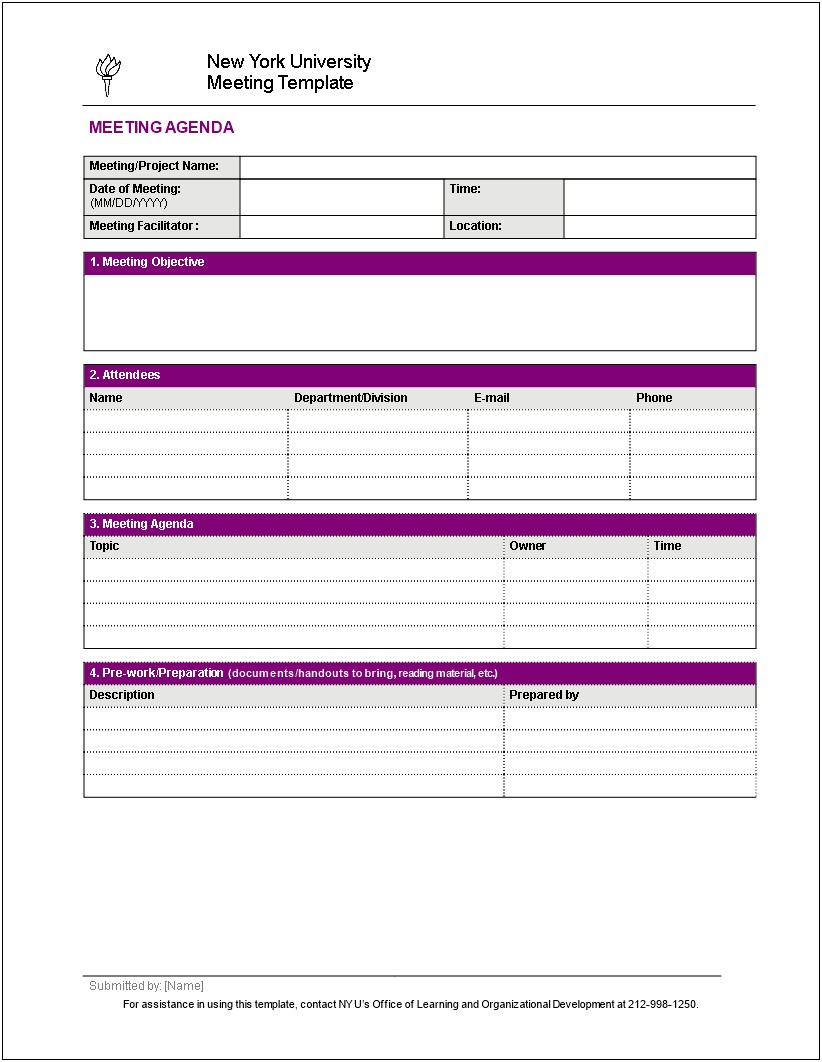 Simple Meeting Agenda Template For Word
