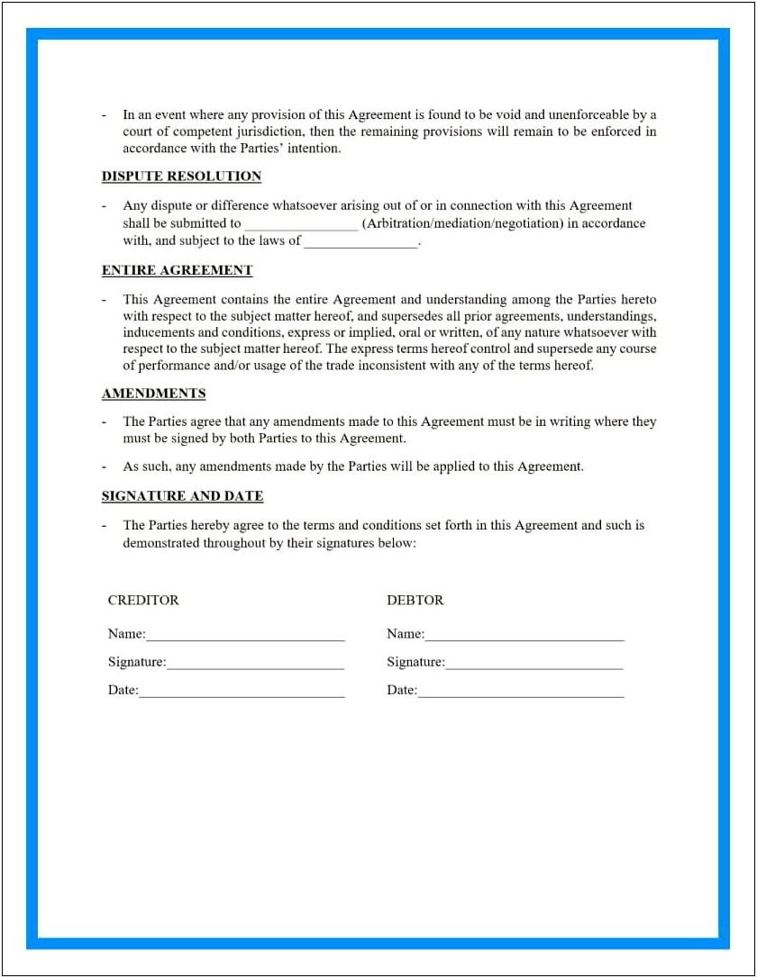 Simple Payment Agreement Template Word Uk