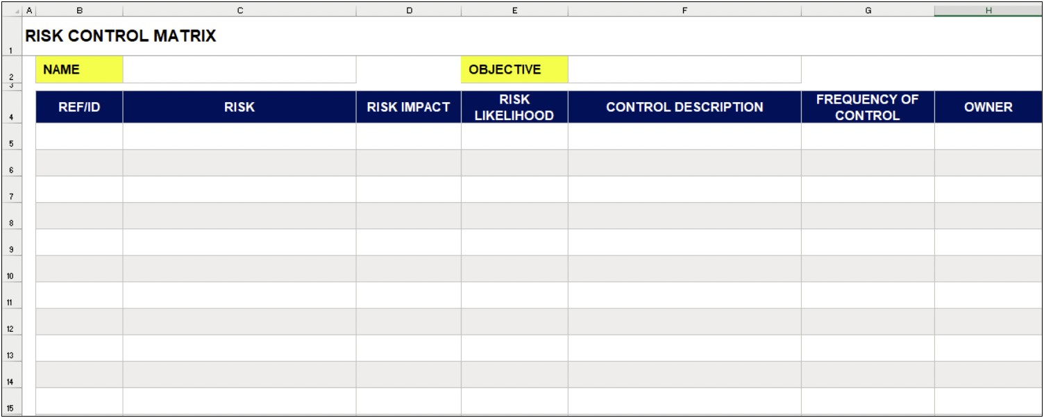 Simple Risk Management Plan Template Excel